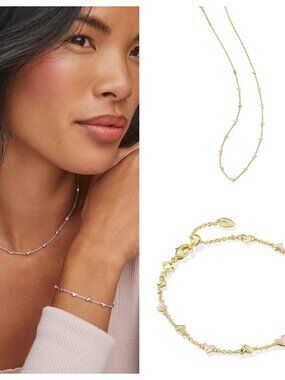 Kendra Scott Heart Pink Enamel Necklace